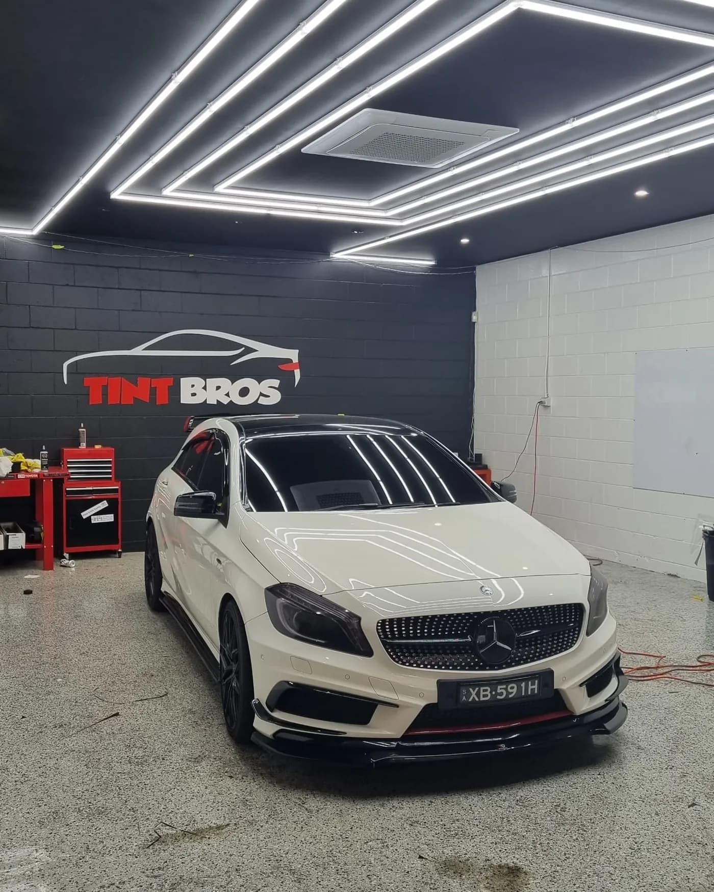 Mercedes-Benz A250 tinted all around with Suntek High Performance film at 20 percent