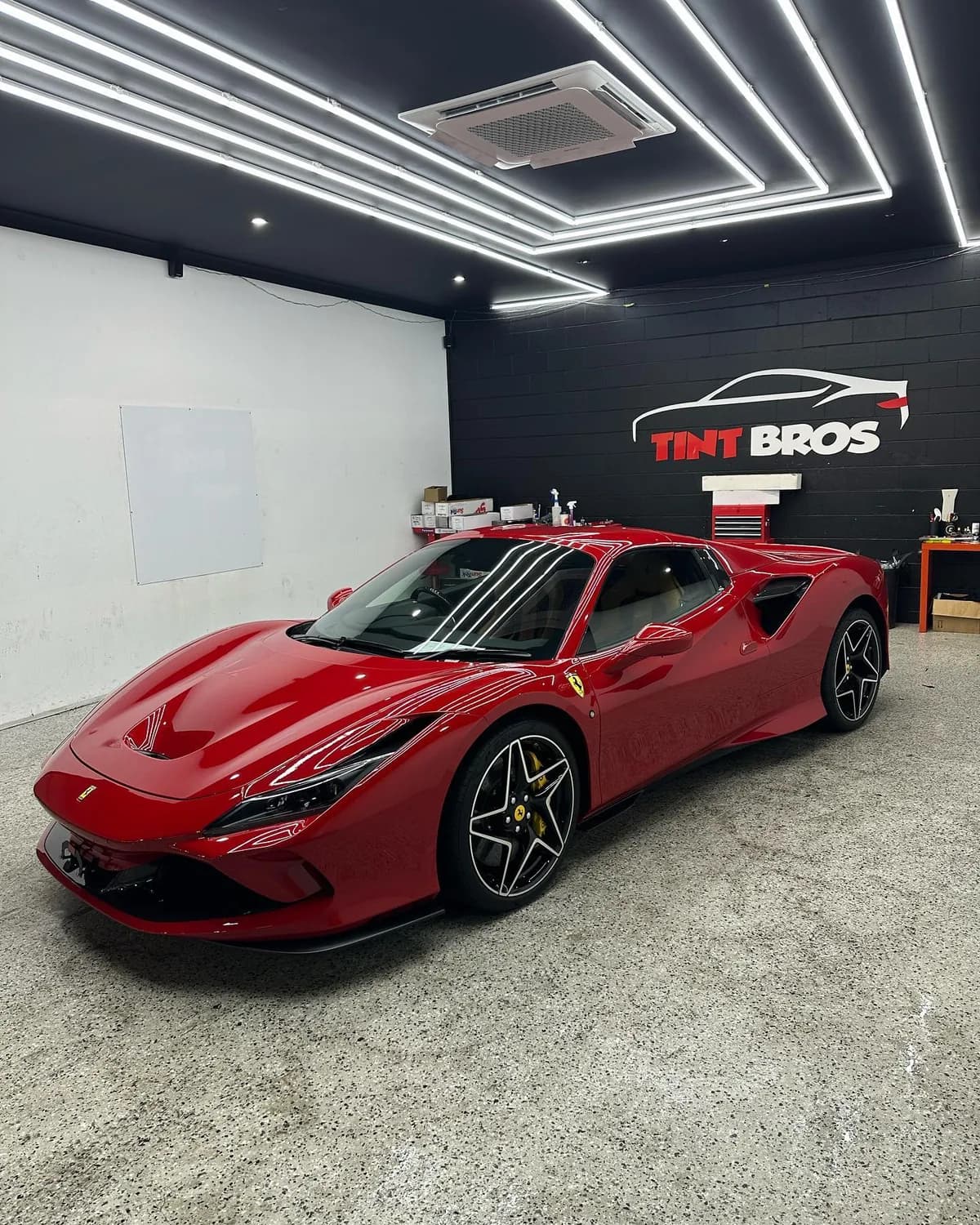 A Ferrari protected by Tint Bros Adelaide