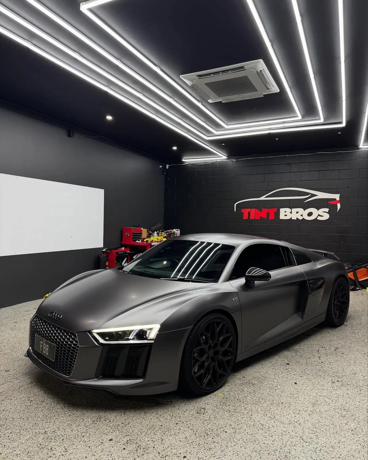 An Audi R8 with premium ceramic window tint