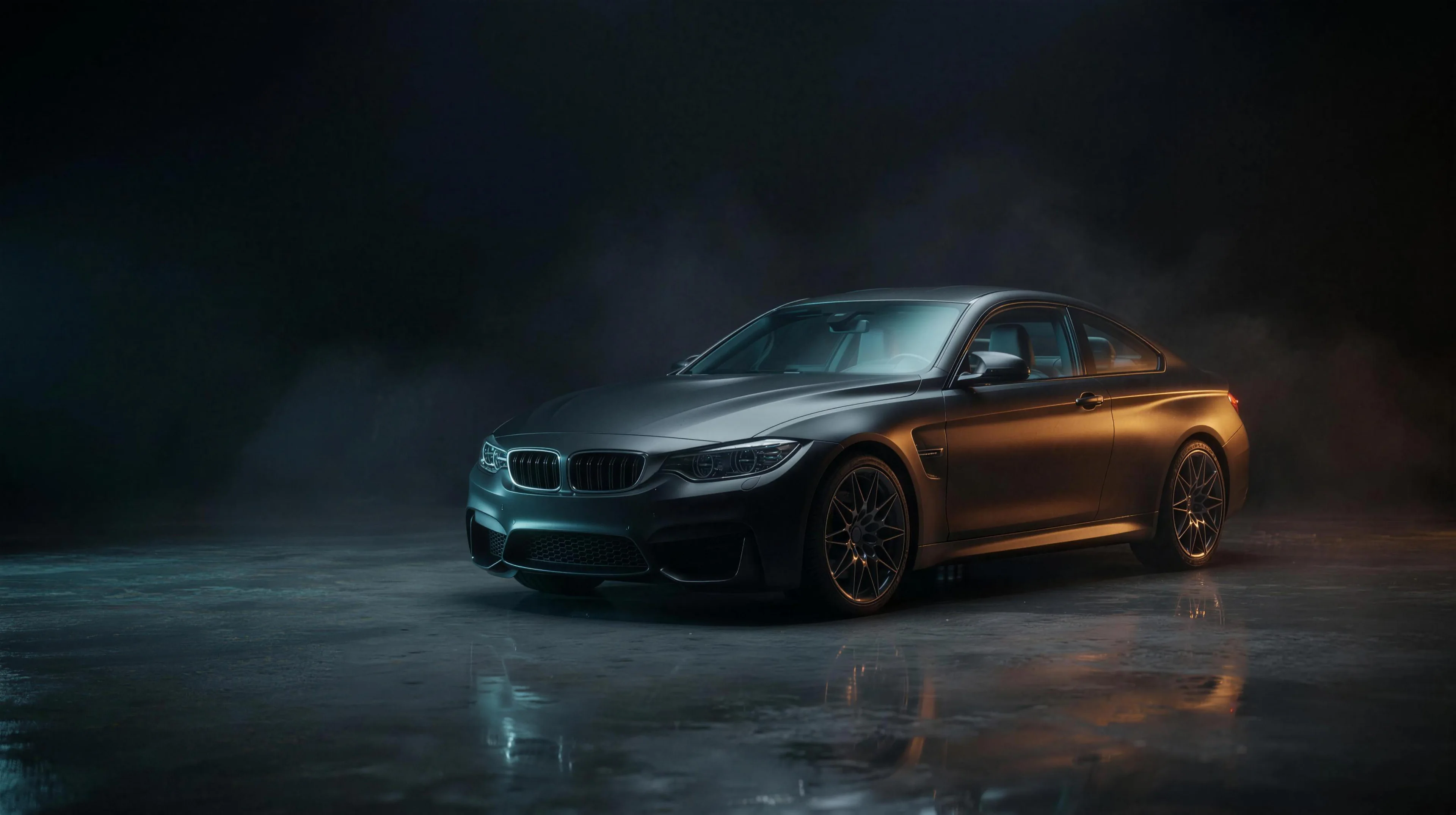 A performance coupe in the Tint Bros Adelaide studio, glass still clear
