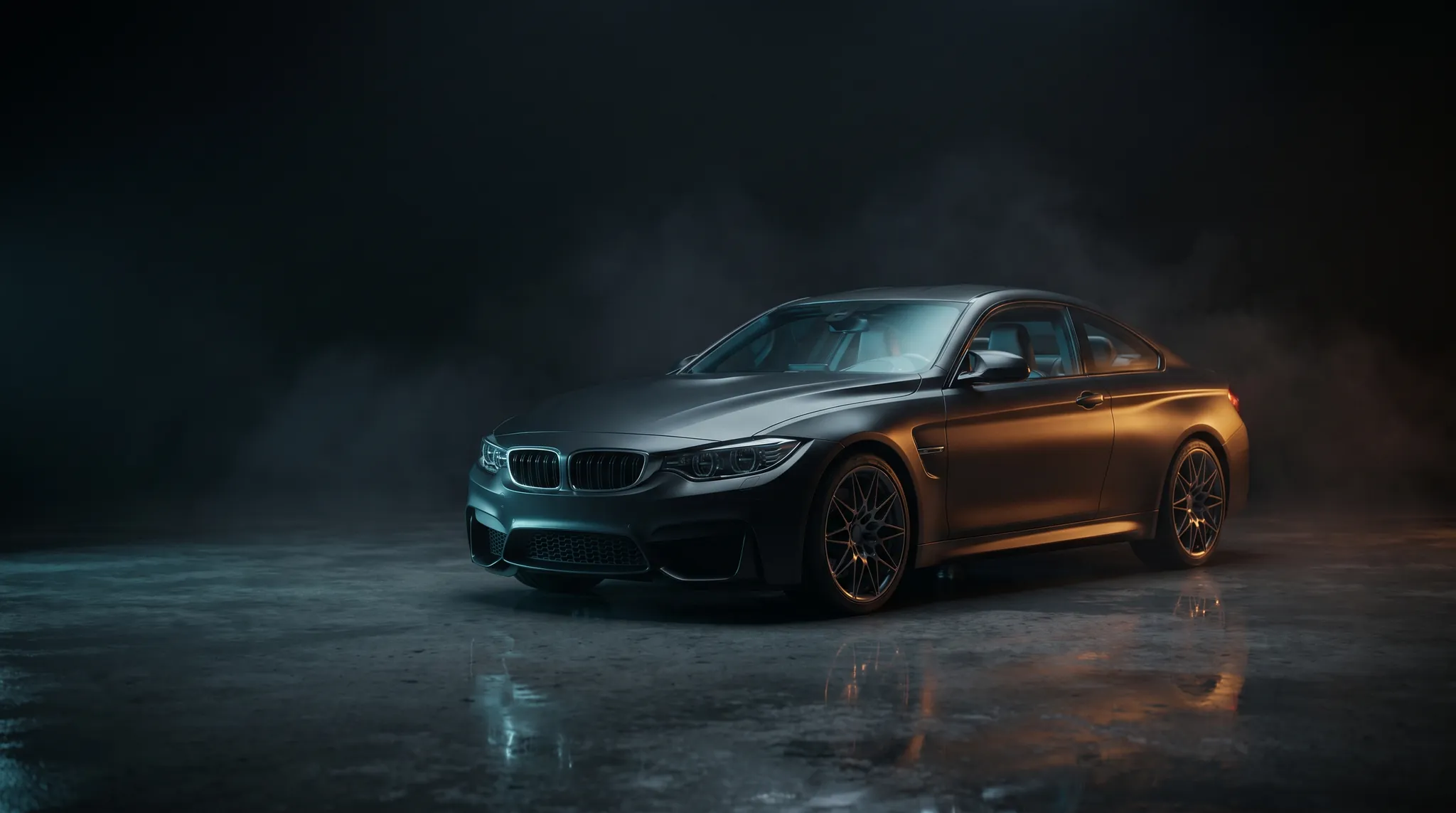 A performance coupe in the Tint Bros Adelaide studio, glass still clear