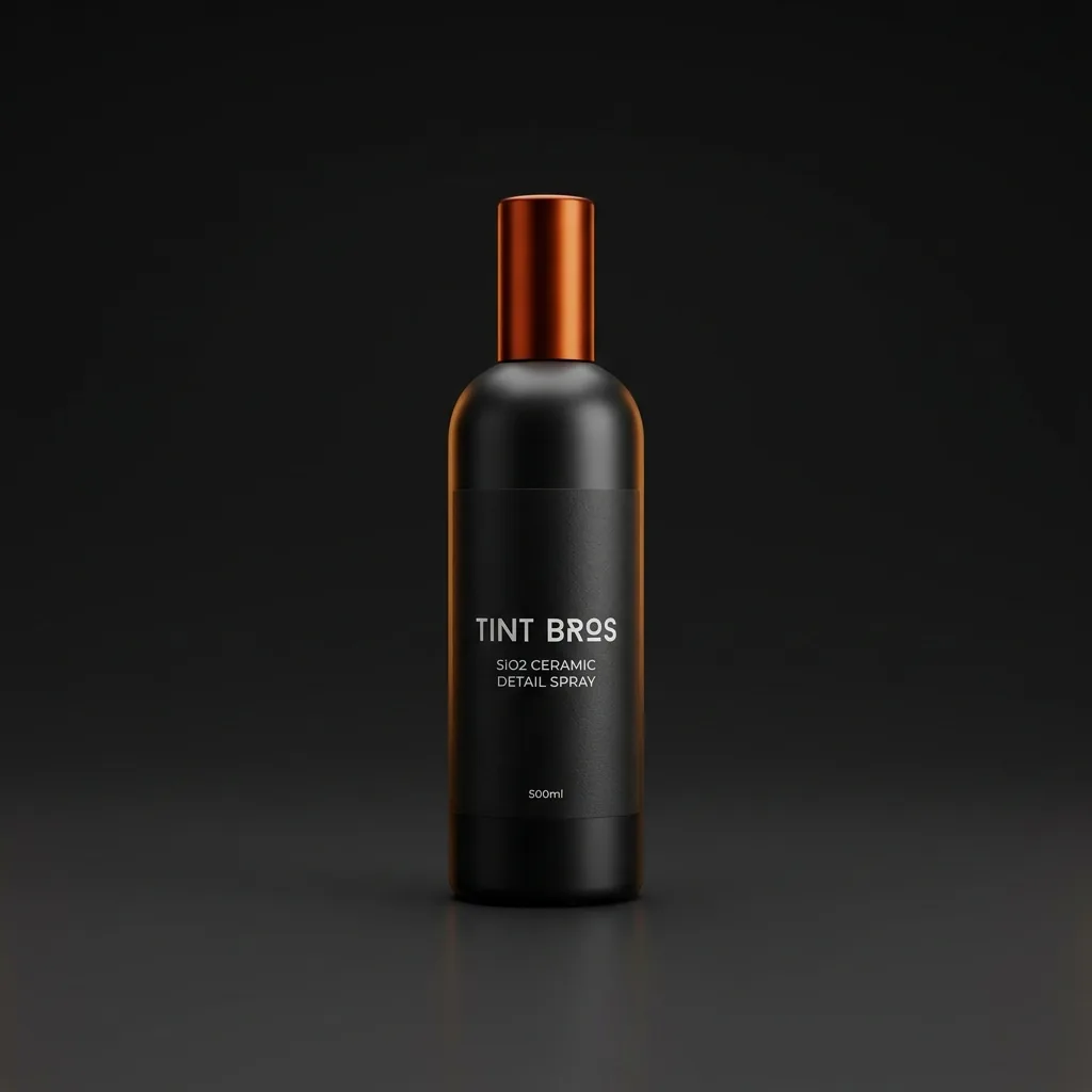 Tint Bros SiO2 ceramic detail spray bottle with ember orange cap